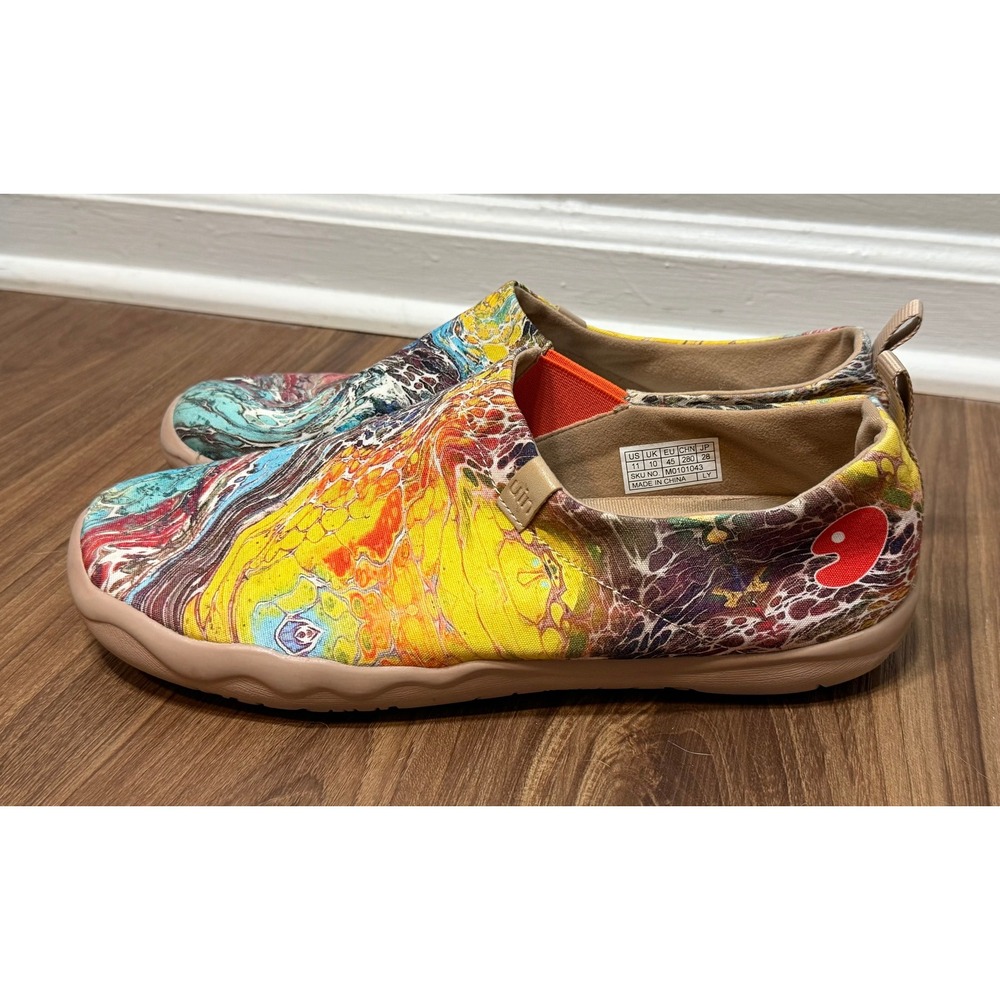 UIN Arts and Drafts Toledo Multi Color Fluid Paint Slip On Canvas Loafers Sz 11